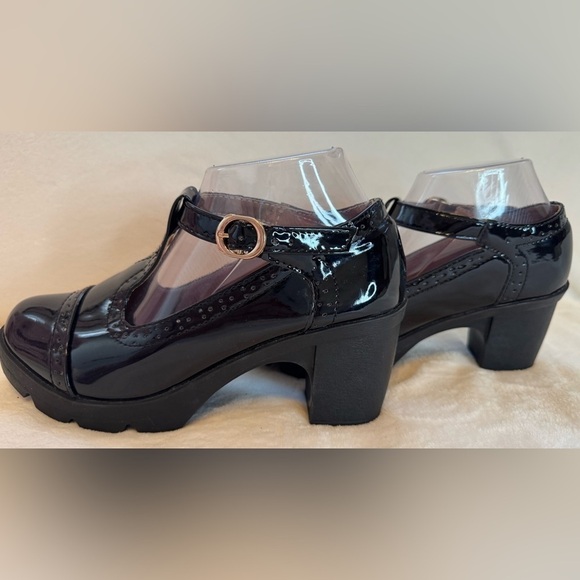 NEW DADAWEN Women's Classic T-Strap Patent Leather Platform Mary Jane’s Size 7.5 - Picture 3 of 11